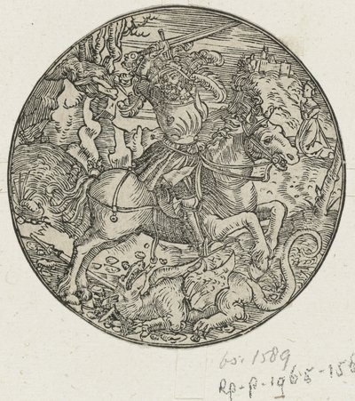 H. Joris zabija smoka autorstwa Hans Springinklee (manner of)