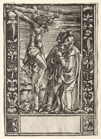 Maria i św. Jan przed krzyżem. autorstwa Hans Springinklee