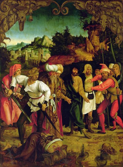 Ścięcie św. Pawła z poliptyku przedstawiającego sceny z życia SS. Piotra i Pawła (szczegóły z 86832) autorstwa Hans Suess Kulmbach