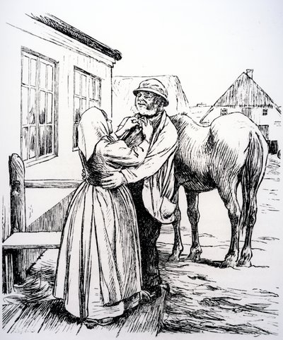 Ilustracja z „To, co robi stary człowiek, jest zawsze słuszne” Hansa Christiana Andersena autorstwa Hans Tegner