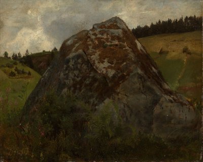 Głaz w dolinie porośniętej łąkami autorstwa Hans Thoma