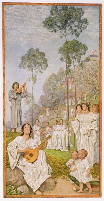 Niebo, ilustracja z „Festkalender” wydana w Lipsku ok. 1910 autorstwa Hans Thoma