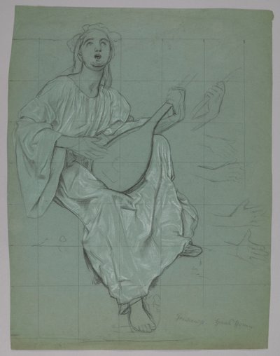 Lutnistka (strona przednia i tylna) autorstwa Hans Thoma