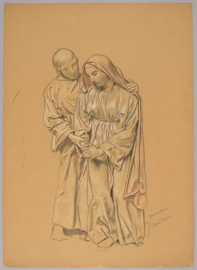 Maria mit dem heiligen Johannes dem Evangelisten autorstwa Hans Thoma
