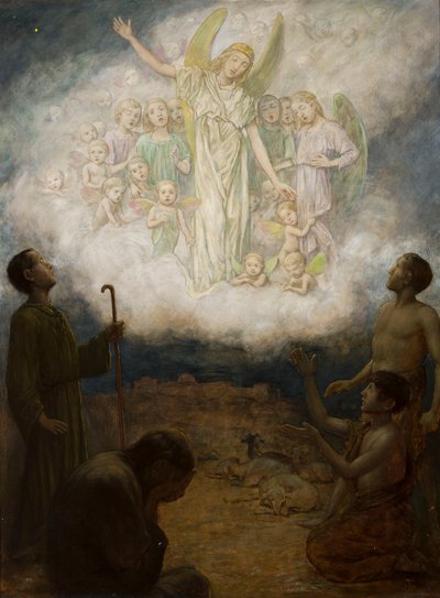 Objawienie anioła pasterzom autorstwa Hans Thoma