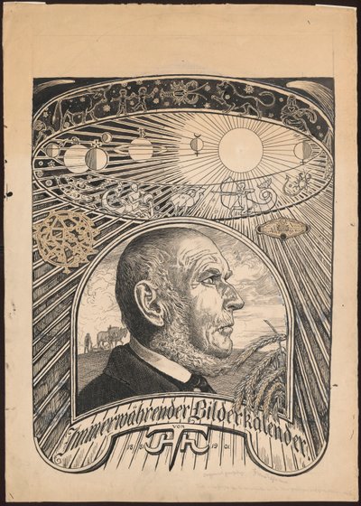 Projekt okładki do "Wiecznego kalendarza w obrazach" autorstwa Hans Thoma