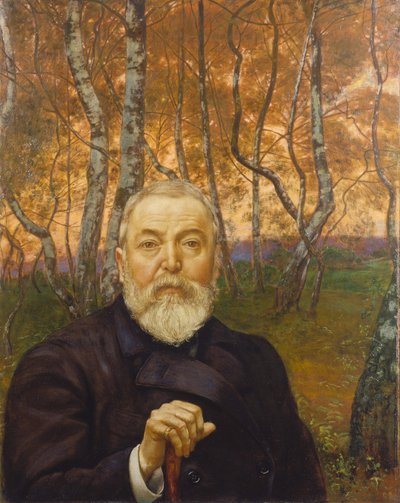 Autoportret w brzozowym zagajniku autorstwa Hans Thoma