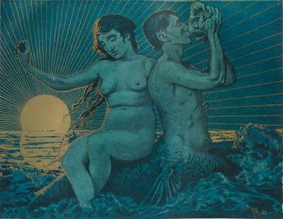Tryton i Nereide, 1895 autorstwa Hans Thoma