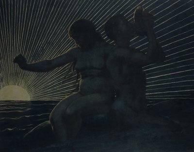 Para trytonów, 1892 autorstwa Hans Thoma