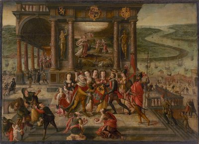 Alegoria o upadku Antwerpii 17 sierpnia 1585, 1585-1586. autorstwa Hans Vredeman de Vries