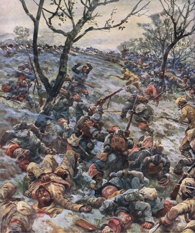 Upadek francuskiego frontu, z Ilustrowanej Historii Wojny Światowej 1914-1915 wyd. przez Union Berlagsefellfchaft autorstwa Hans W. Schmidt