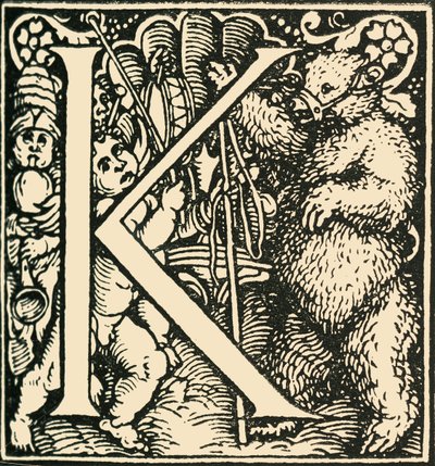 K - Alfabet Hansa Weiditza, c1520-1521, 1908. autorstwa Hans Weiditz