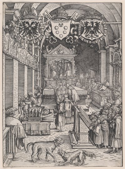 Maksymilian I Msza słyszenia, ok. godz. 1515. autorstwa Hans Weiditz