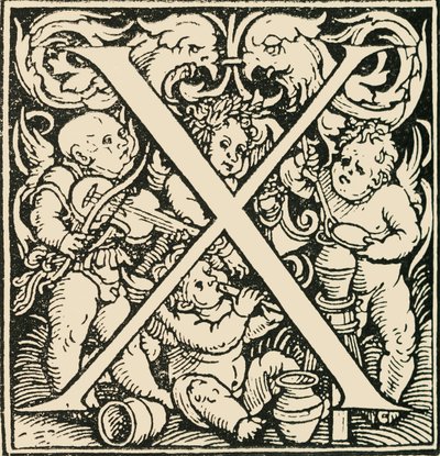 X - Alfabet Hansa Weiditza, c1520-1521, 1908. autorstwa Hans Weiditz