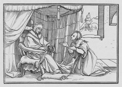Abiszag Cherisheth Dawid, 1 królowie I, 3 autorstwa Hans after Holbein the Younger