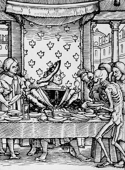 Śmierć i król, z Tańca śmierci, rycina Hansa Lutzelburgera, ok. 1538 r. autorstwa Hans after Holbein the Younger