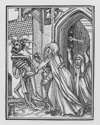 Taniec śmierci Holbeina: opatka autorstwa Hans after Holbein the Younger