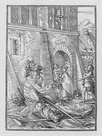 Taniec śmierci Holbeina: Żebrak autorstwa Hans after Holbein the Younger