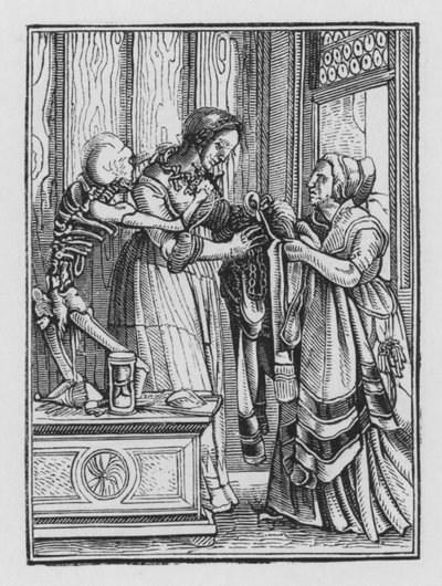 Taniec śmierci Holbeina: Hrabina autorstwa Hans after Holbein the Younger