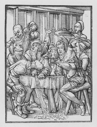 Taniec śmierci Holbeina: Pijacy autorstwa Hans after Holbein the Younger