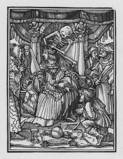 Taniec śmierci Holbeina: Cesarz autorstwa Hans after Holbein the Younger
