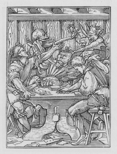 Taniec śmierci Holbeina: The Gamesters autorstwa Hans after Holbein the Younger