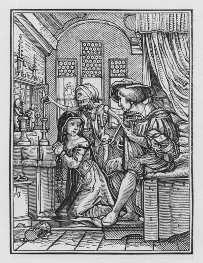 Taniec śmierci Holbeina: zakonnica autorstwa Hans after Holbein the Younger