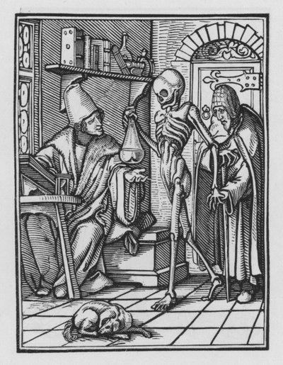 Taniec śmierci Holbeina: lekarz autorstwa Hans after Holbein the Younger