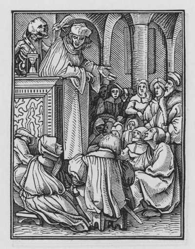 Taniec śmierci Holbeina: Kaznodzieja autorstwa Hans after Holbein the Younger