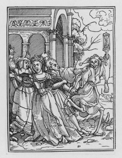 Taniec śmierci Holbeina: Królowa autorstwa Hans after Holbein the Younger