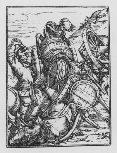 Taniec śmierci Holbeina: Wagoner autorstwa Hans after Holbein the Younger