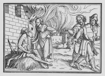 Hiob upomina swoją żonę, Hiob II, 9 autorstwa Hans after Holbein the Younger