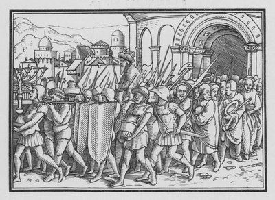 Sziszak psuje Jerozolimę, 2 Księgi Kronik XII, 9 autorstwa Hans after Holbein the Younger