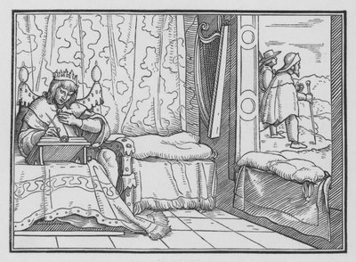 Szczęście pobożnych, Psalm I, 1 autorstwa Hans after Holbein the Younger