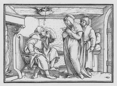 Tobit staje się ślepy, Tobit II, 10 autorstwa Hans after Holbein the Younger