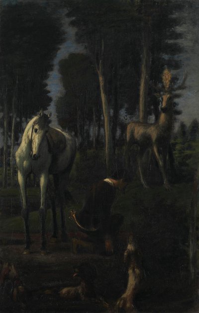 Trzej jeźdźcy II: św. Hubert autorstwa Hans von Marées