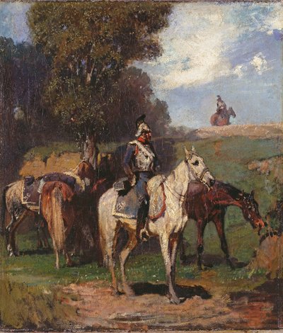 Odpoczywający kirasjerzy autorstwa Hans von Marées