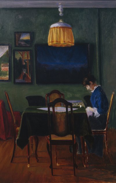 W świetle lampy autorstwa Harald Oscar Sohlberg