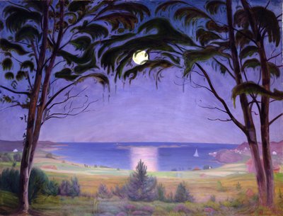 Światło księżyca, Nevlunghavn autorstwa Harald Oscar Sohlberg