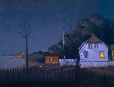 Dwór i drobny gospodarz (olej na płótnie) autorstwa Harald Oscar Sohlberg
