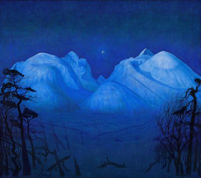 Noite de inverno nas montanhas polonês autorstwa Harald Oscar Sohlberg