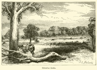 Skały Gibraltaru (grawerowanie) autorstwa Harden Sidney (after) Melville