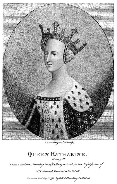 Katarzyna Valois 1401-1437, królowa małżonka króla Henryka V, 1792. autorstwa Harding