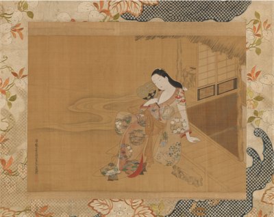 Kurtyzana ciesząca się chłodnym letnim wieczorem, 1741. autorstwa Haritsu Ogawa