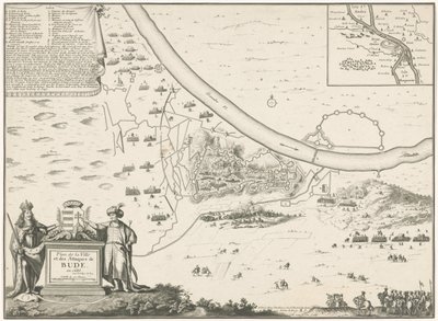 Plattegrond van Buda, 1686 Plan miasta i ataków Bude w 1686 r. (tytuł na obiekcie) autorstwa Harmanus van Loon