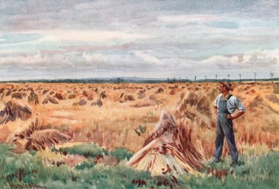 Wzdłuż pól pszenicy Manitoba autorstwa Harold Copping