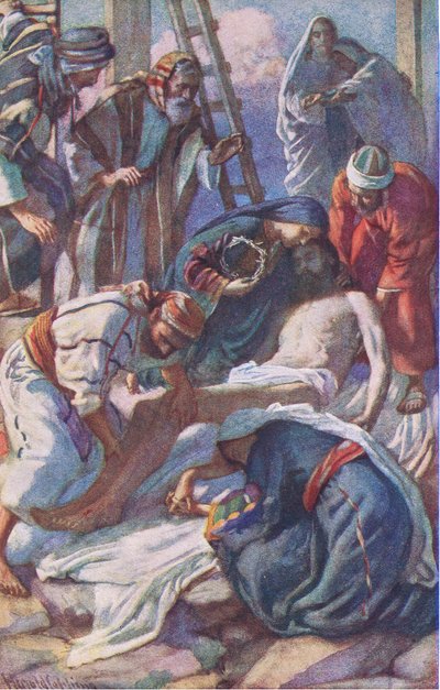 Pod krzyżem, ilustracja z Harold Copping Pictures: The Crown Series, ok. 1920 r. autorstwa Harold Copping