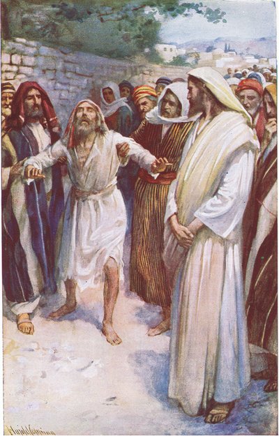 Bartymeusz, ilustracja z Harold Copping Pictures: The Crown Series, ok. 1920 autorstwa Harold Copping