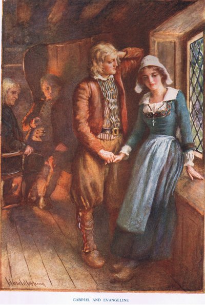 Gabriel i Evangeline autorstwa Harold Copping