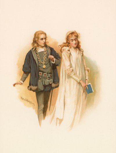 Hamlet i Ofelia autorstwa Harold Copping